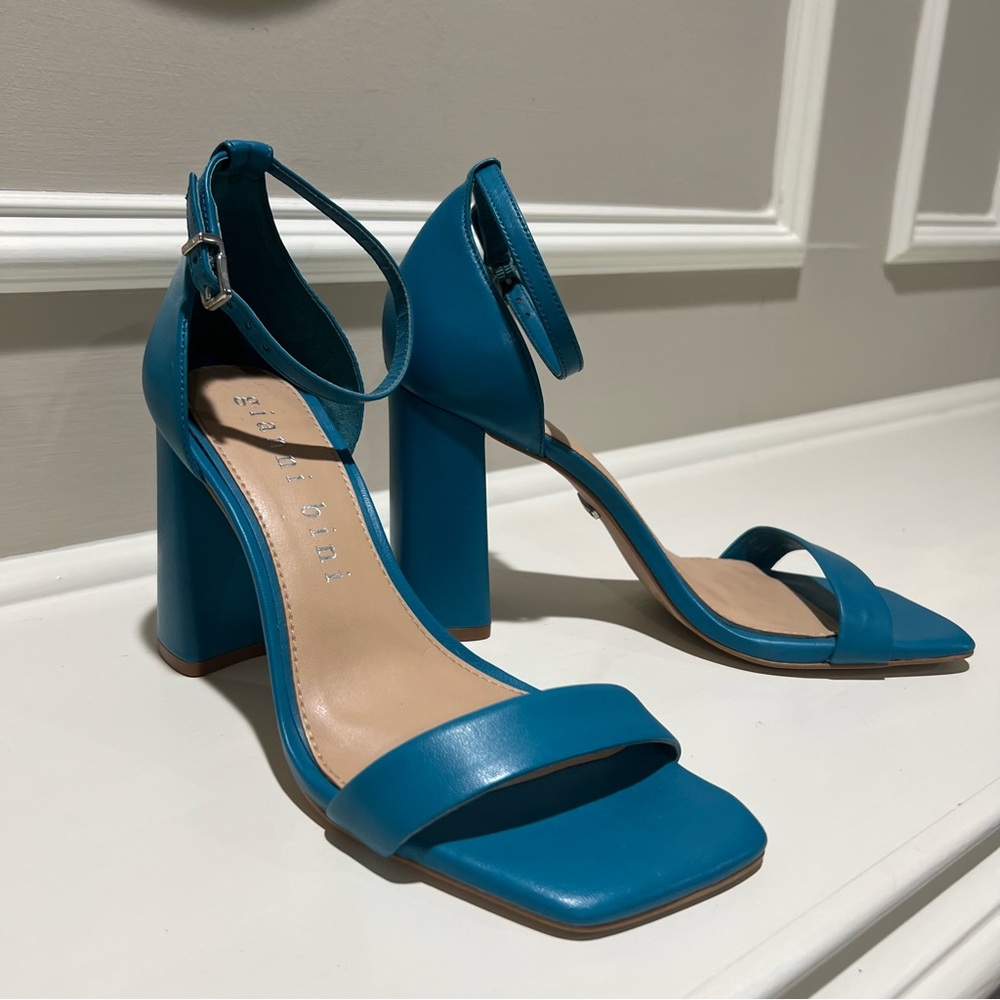 Gianni Bini Teal Block Heel Sandals